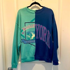 Double sided crew neck